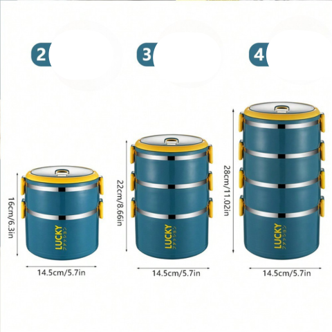 Conjuntos de Viandas Térmicas en Acero Inoxidable con Tapa Antiderrame +REGALO: Set de Cubiertos de Acero Inoxidable