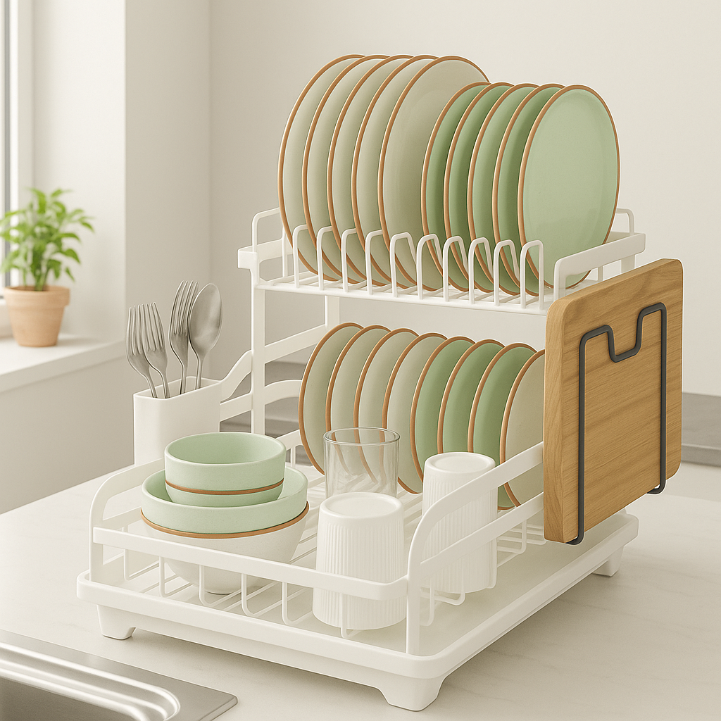 Escurridor 3 en 1 de Acero Inoxidable Multifuncional con Asas Plegables y Base Antideslizante +REGALO: Kit de Utensilios de Cocina