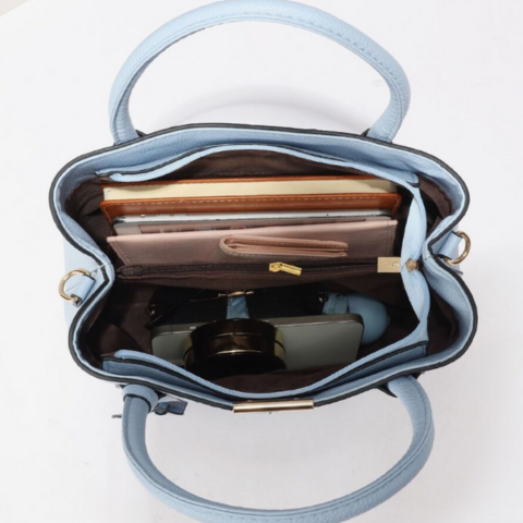 Cartera Femenina Diana de Cuero Legítimo +REGALOS: Billetera y Reloj