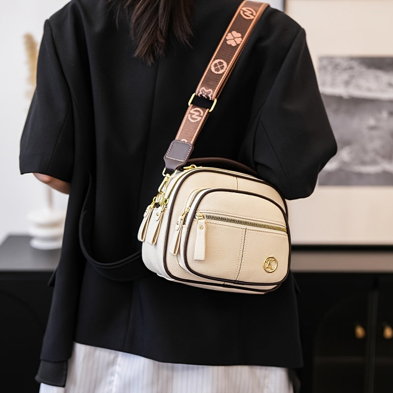 [Leve 2 Pague 1] Bolso de Mujer Alina en Cuero Legítimo con Correa Estampada +REGALOS: Billetera, Pulsera y Reloj