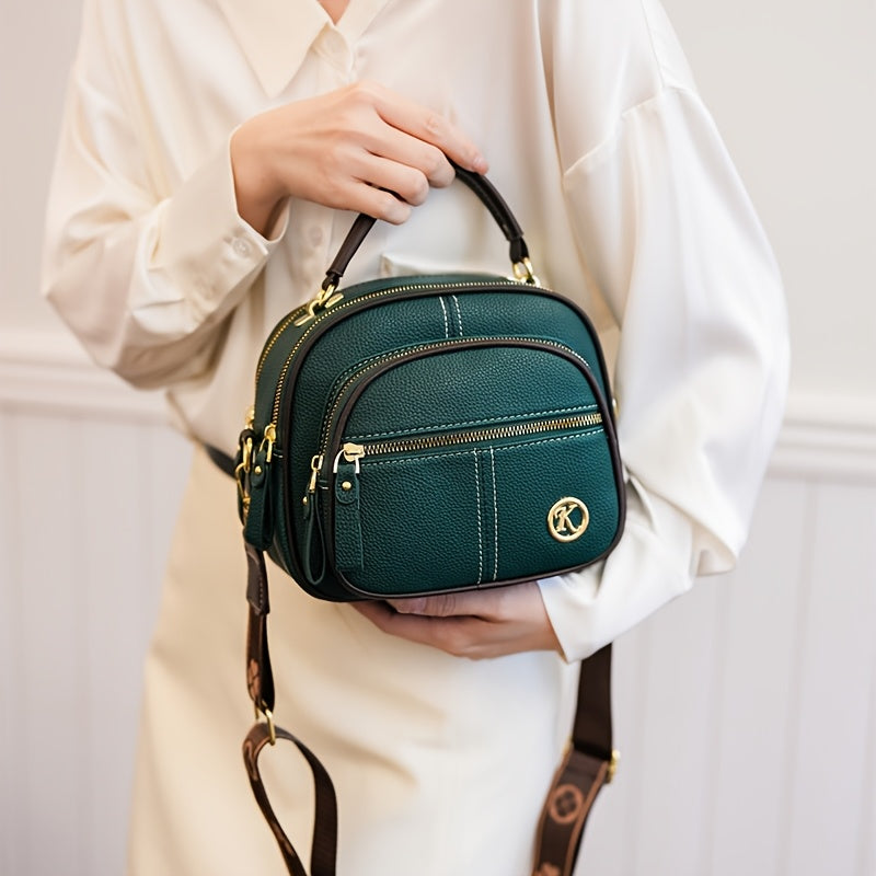 [Leve 2 Pague 1] Bolso de Mujer Alina en Cuero Legítimo con Correa Estampada +REGALOS: Billetera, Pulsera y Reloj