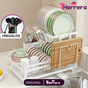 Escurridor 3 en 1 de Acero Inoxidable Multifuncional con Asas Plegables y Base Antideslizante +REGALO: Kit de Utensilios de Cocina