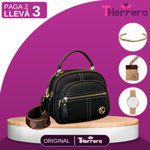 [Leve 2 Pague 1] Bolso de Mujer Alina en Cuero Legítimo con Correa Estampada +REGALOS: Billetera, Pulsera y Reloj