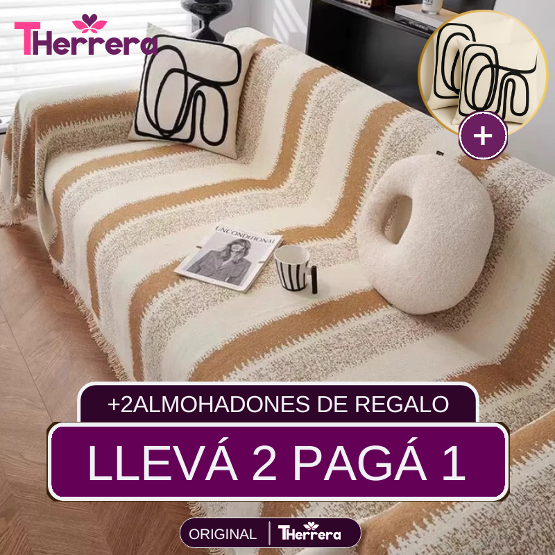 [Llevá 2 y pagá 1] Funda de Sofá Encanto en Algodón y Poliéster +REGALOS: 2 Almohadones