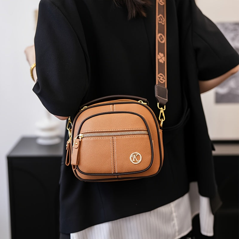 [Leve 2 Pague 1] Bolso de Mujer Alina en Cuero Legítimo con Correa Estampada +REGALOS: Billetera, Pulsera y Reloj