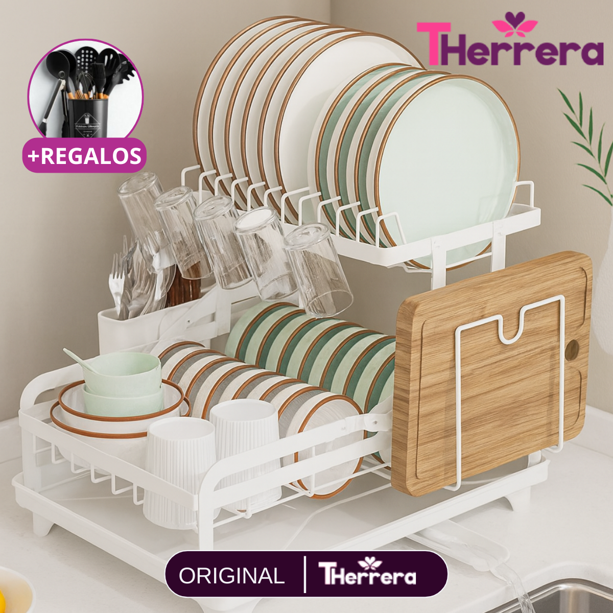 Escurridor 3 en 1 de Acero Inoxidable Multifuncional con Asas Plegables y Base Antideslizante +REGALO: Kit de Utensilios de Cocina